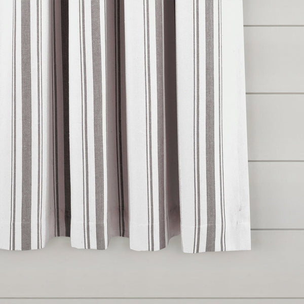 Farmhouse Stripe Yarn Dyed Recycled Cotton Blend Window Curtain Panel Set
