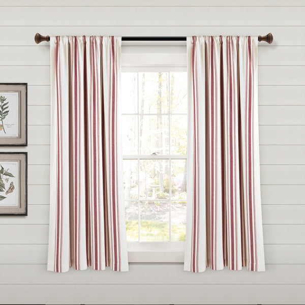 Farmhouse Stripe Yarn Dyed Recycled Cotton Blend Window Curtain Panel Set