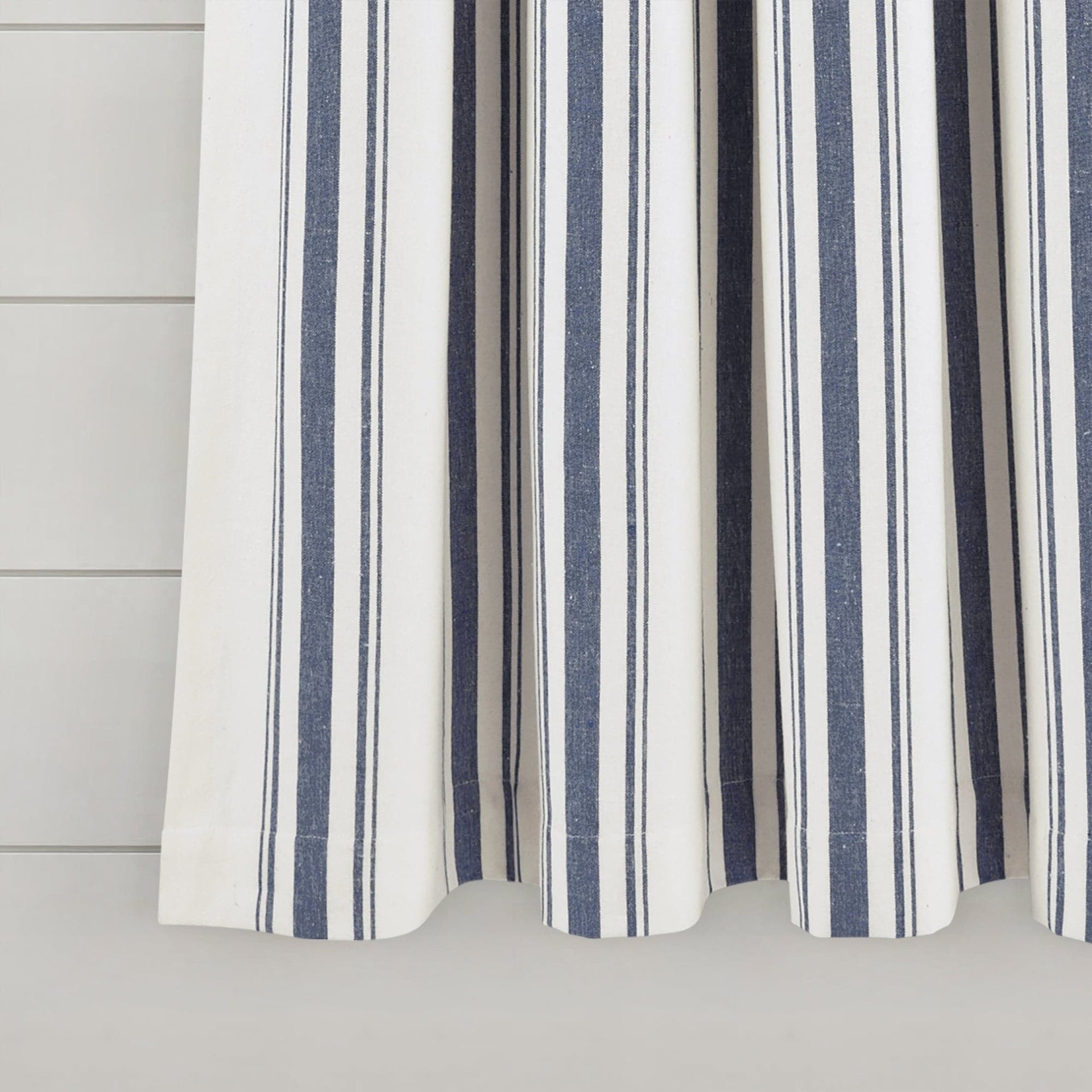 Farmhouse Stripe Yarn Dyed Recycled Cotton Blend Window Curtain Panel Set