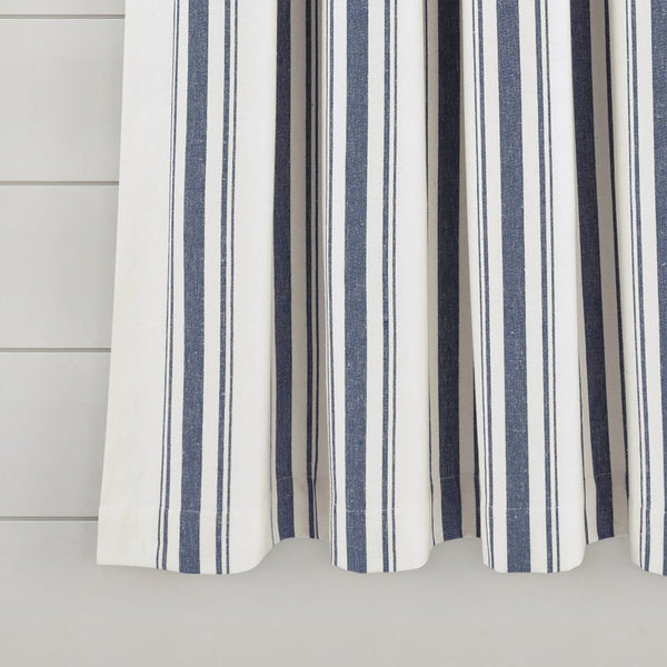 Farmhouse Stripe Yarn Dyed Recycled Cotton Blend Window Curtain Panel Set