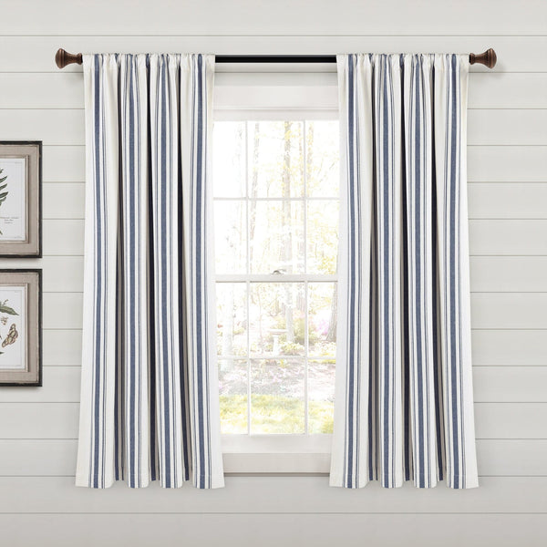 Farmhouse Stripe Yarn Dyed Recycled Cotton Blend Window Curtain Panel Set