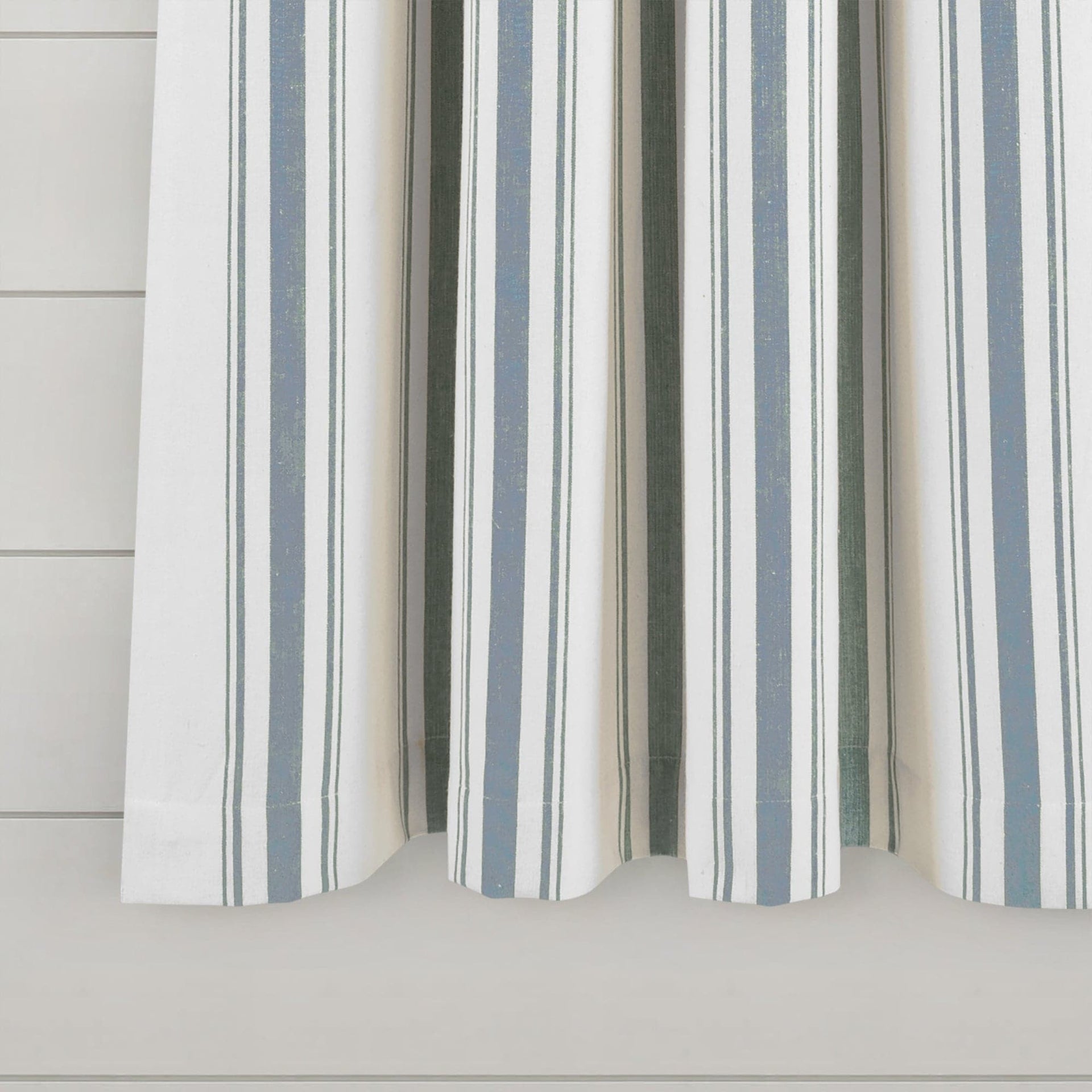 Farmhouse Stripe Yarn Dyed Recycled Cotton Blend Window Curtain Panel Set