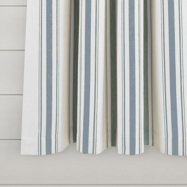 Farmhouse Stripe Yarn Dyed Recycled Cotton Blend Window Curtain Panel Set
