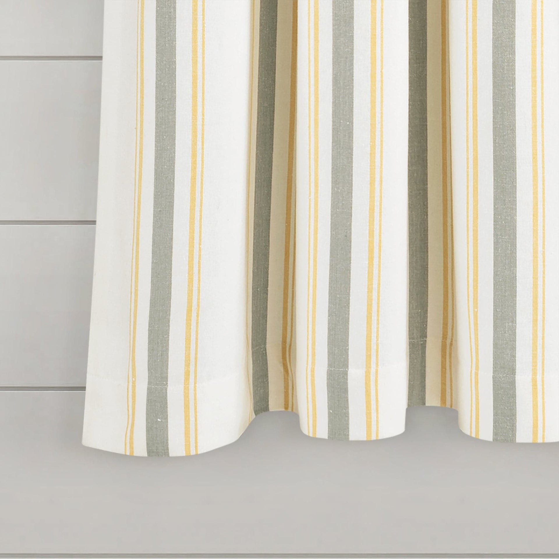 Farmhouse Stripe Yarn Dyed Recycled Cotton Blend Window Curtain Panel Set