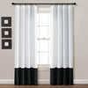 Milione Fiori Window Curtain Pair - 42"W x 84"L / White_Black