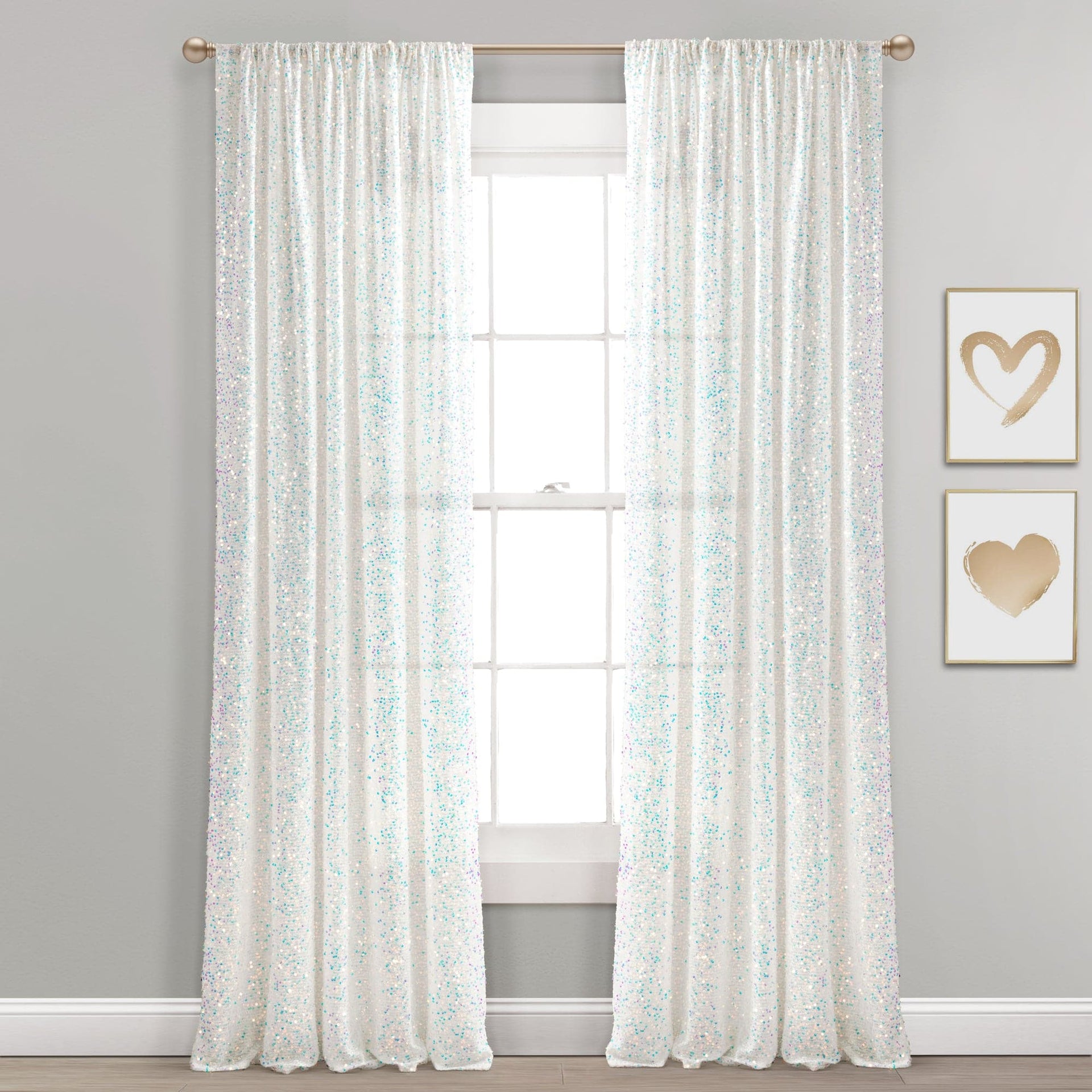 Ballgown Glam Sparkle Sequins Window Curtain Panel