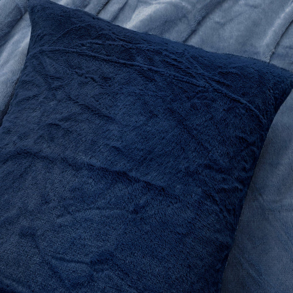 Farmhouse Color Block Ultra Soft Faux Fur Comforter Set