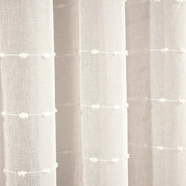 Farmhouse Textured Grommet Sheer Ultra Wide Window Curtain Panel