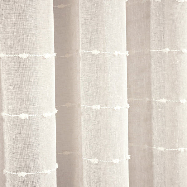 Farmhouse Textured Grommet Sheer Ultra Wide Window Curtain Panel