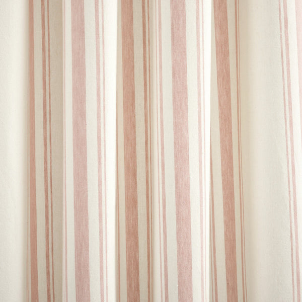 Farmhouse Stripe Yarn Dyed Recycled Cotton Blend Window Curtain Panel Set