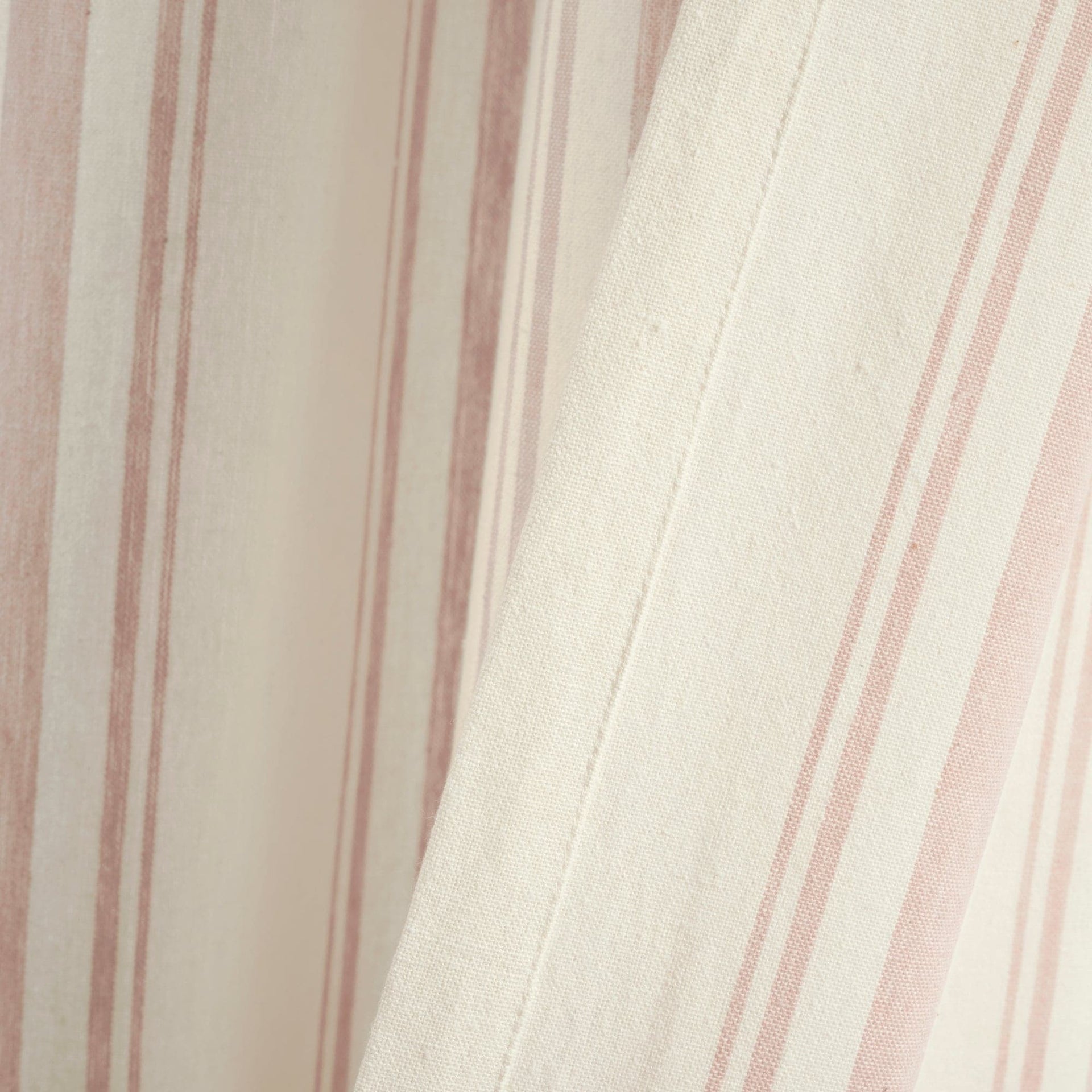 Farmhouse Stripe Yarn Dyed Recycled Cotton Blend Window Curtain Panel Set