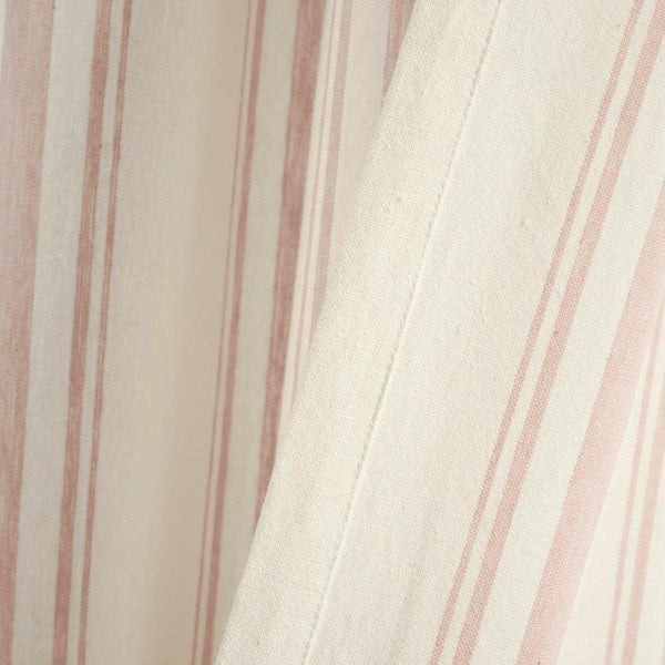 Farmhouse Stripe Yarn Dyed Recycled Cotton Blend Window Curtain Panel Set
