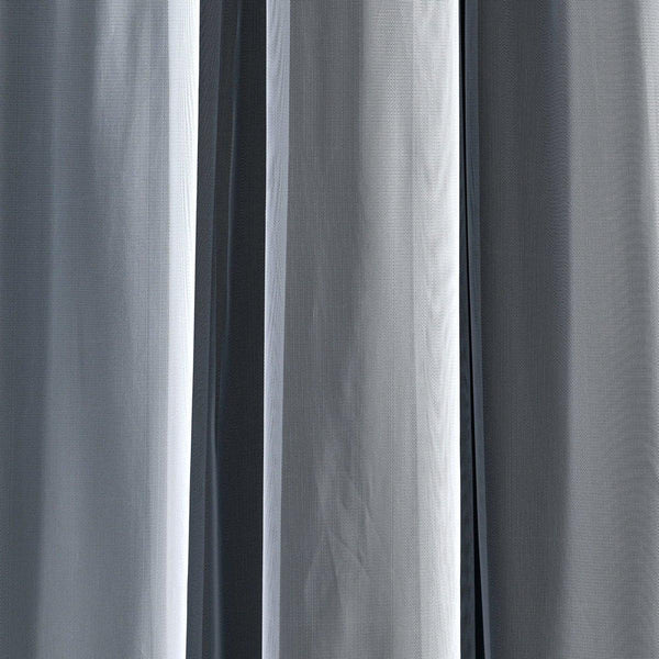 Grommet Sheer With Insulated Blackout Lining Curtain Panel Set