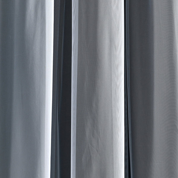 Grommet Sheer With Insulated Blackout Lining Curtain Panel Set