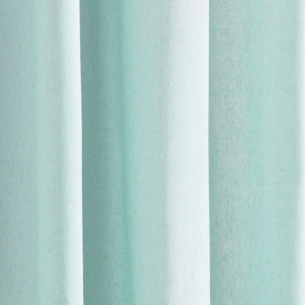 Modern Faux Linen Embroidered Edge With Attached Valance Window Curtain Panel Set