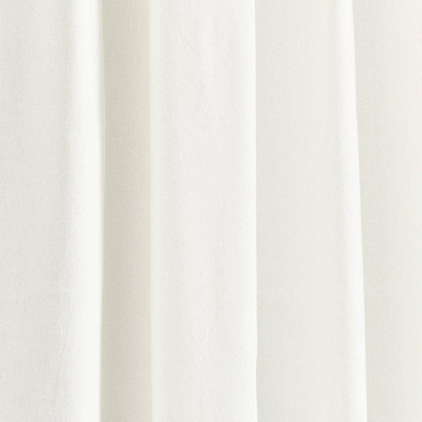 Modern Faux Linen Embroidered Edge With Attached Valance Window Curtain Panel Set