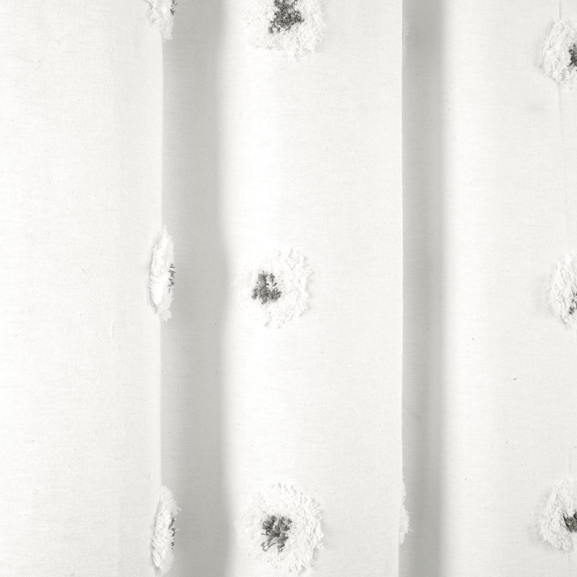 Boho Circle Tufted Yarn Dyed Recycled Cotton Blend Shower Curtain