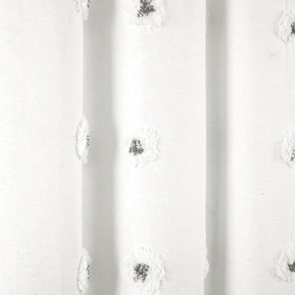 Boho Circle Tufted Yarn Dyed Recycled Cotton Blend Shower Curtain