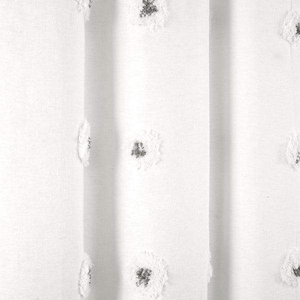 Boho Circle Tufted Yarn Dyed Recycled Cotton Blend Shower Curtain