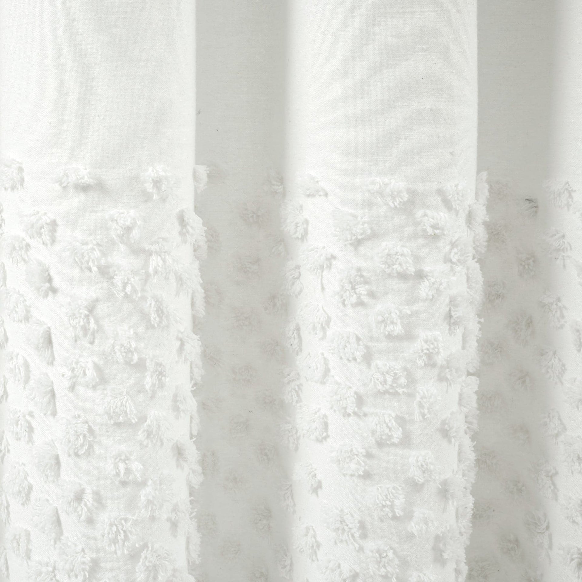 Boho Polka Dot Yarn Dyed Recycled Cotton Blend Shower Curtain