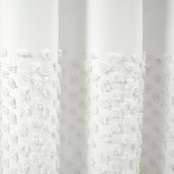 Boho Polka Dot Yarn Dyed Recycled Cotton Blend Shower Curtain