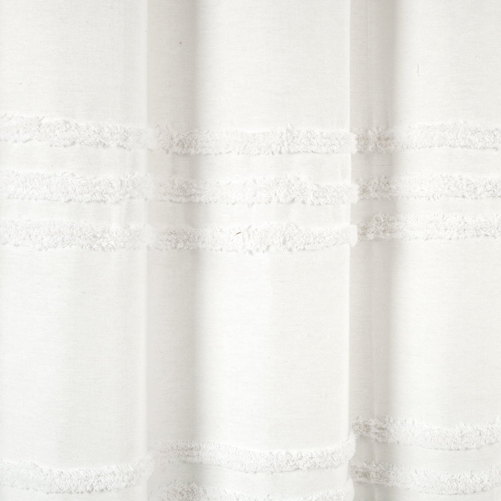 Boho Kendra Tufted Yarn Dyed Recycled Cotton Blend Shower Curtain