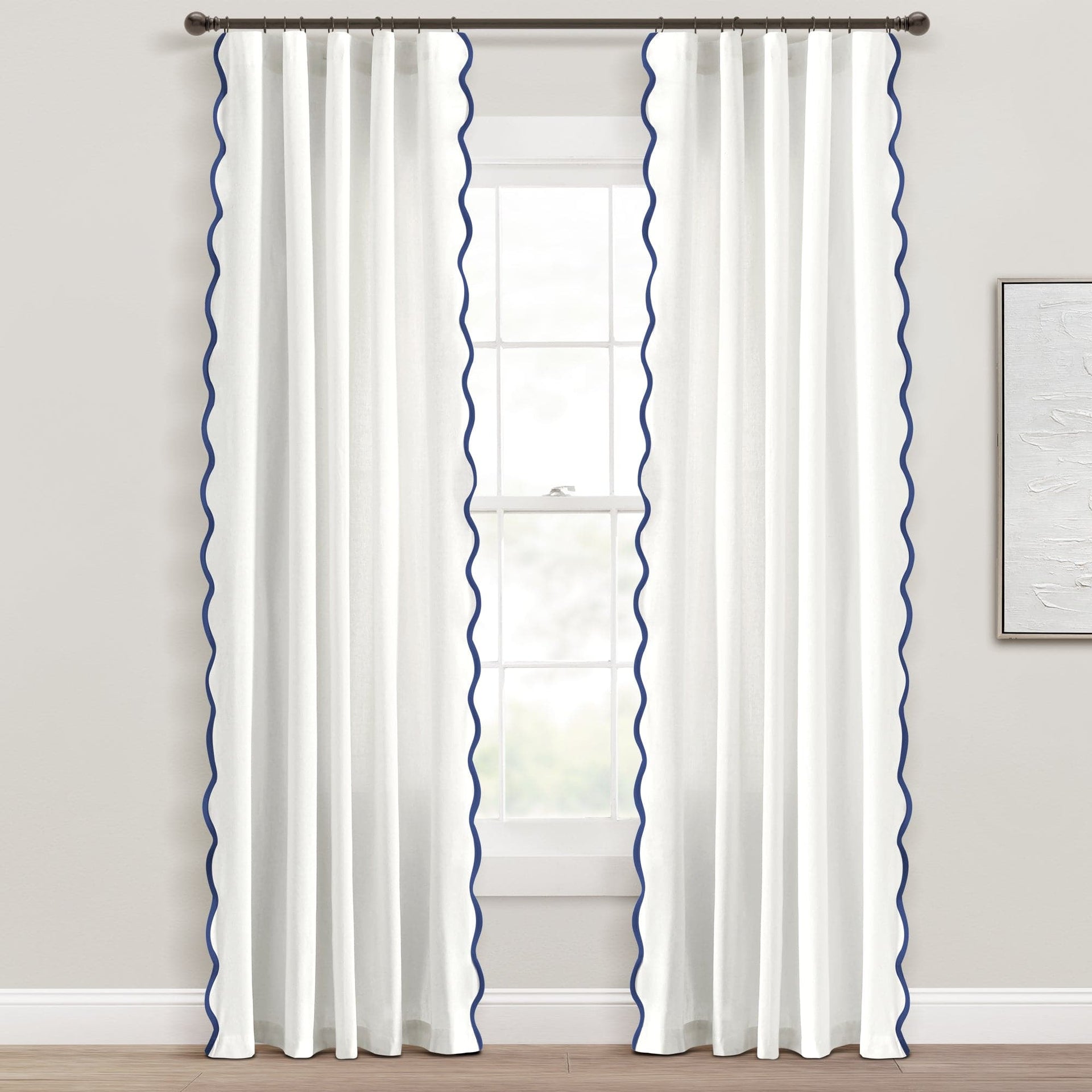 Coastal Chic Scalloped Edge Window Curtain Panel Set