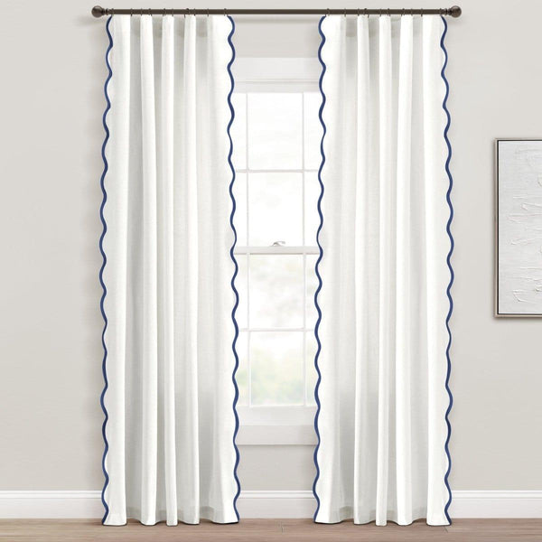 Coastal Chic Scalloped Edge Window Curtain Panel Set