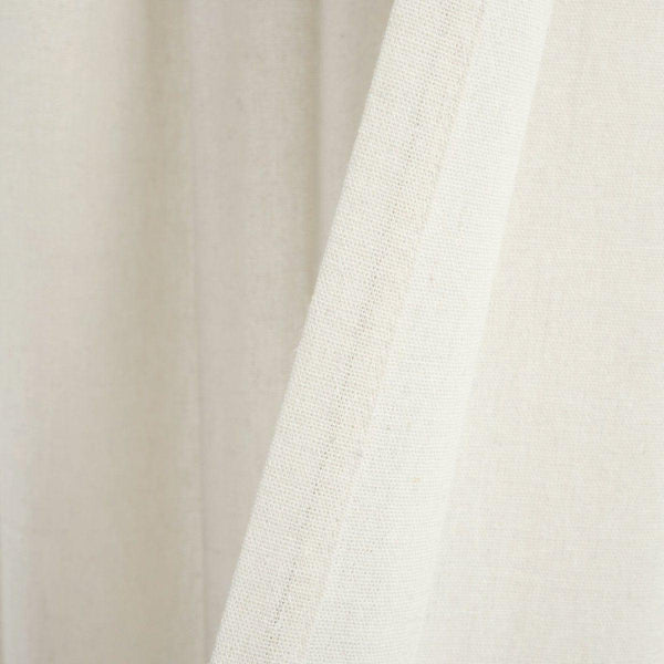 Boho Faux Linen Tassel Color Block Window Curtain Panel Set