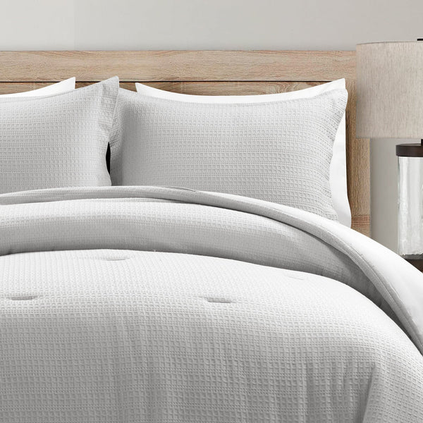 Haniya Solid Waffle Woven Cotton Textured Comforter Set