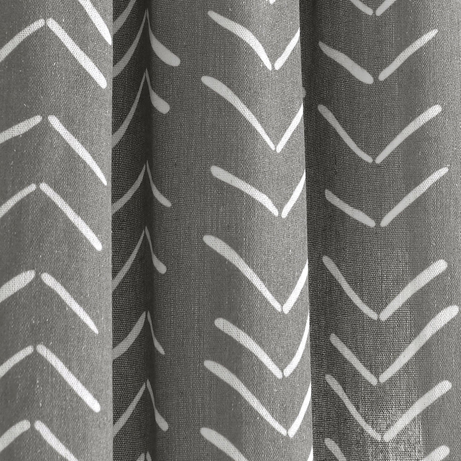 Hygge Modern Arrow Faux Linen Window Curtain Panel Set