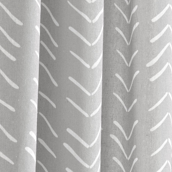 Hygge Modern Arrow Faux Linen Window Curtain Panel Set