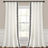 Luxury Modern Flower Linen Like Embroidery Border Window Curtain Panel