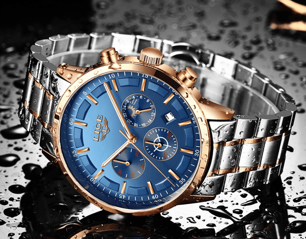 Men's Waterproof  Watch With Chronometers And Date Display Unique Design Perfect Gift