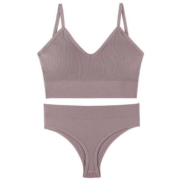 Women Seamless Bra Top Fitness Swimwear Push Up Exercise Bikini For Women 2 Pieces Ribbed Seamless Yoga Bikini Sets Sports Bra And Underwear Set 2 Piece High Waist Summer Bikini