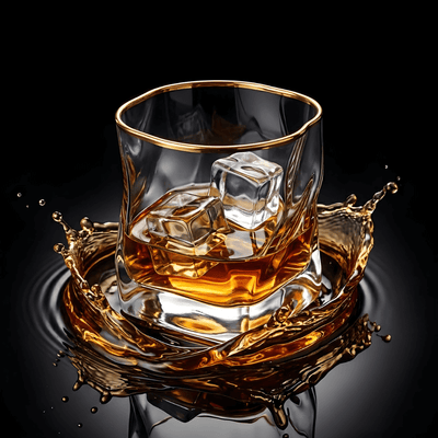 Gold Hoshi Japanese Crystal Whisky Glass