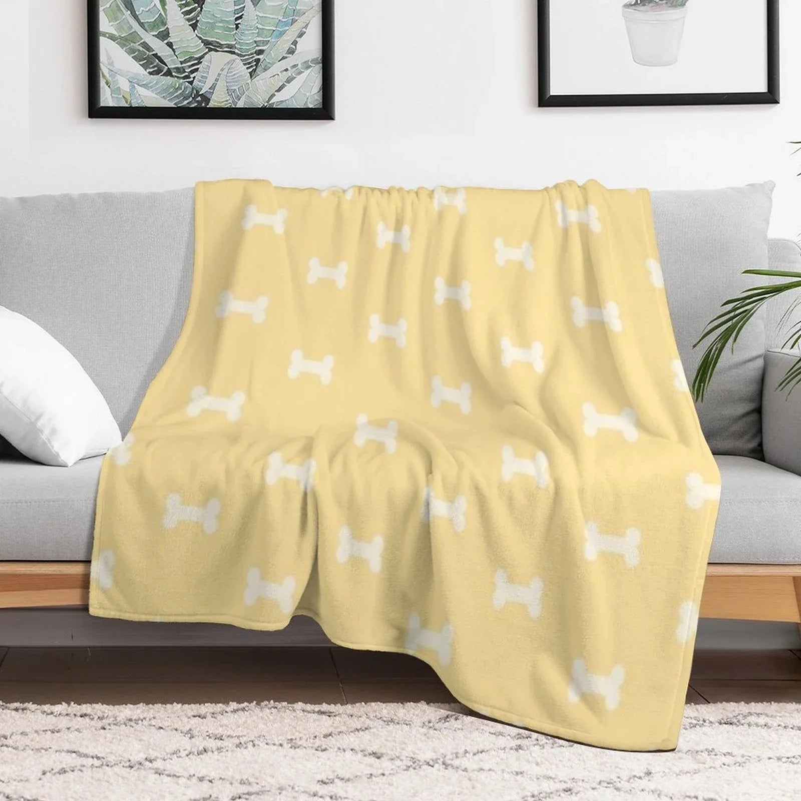 Blue Dog Bed Blanket Throw Blanket