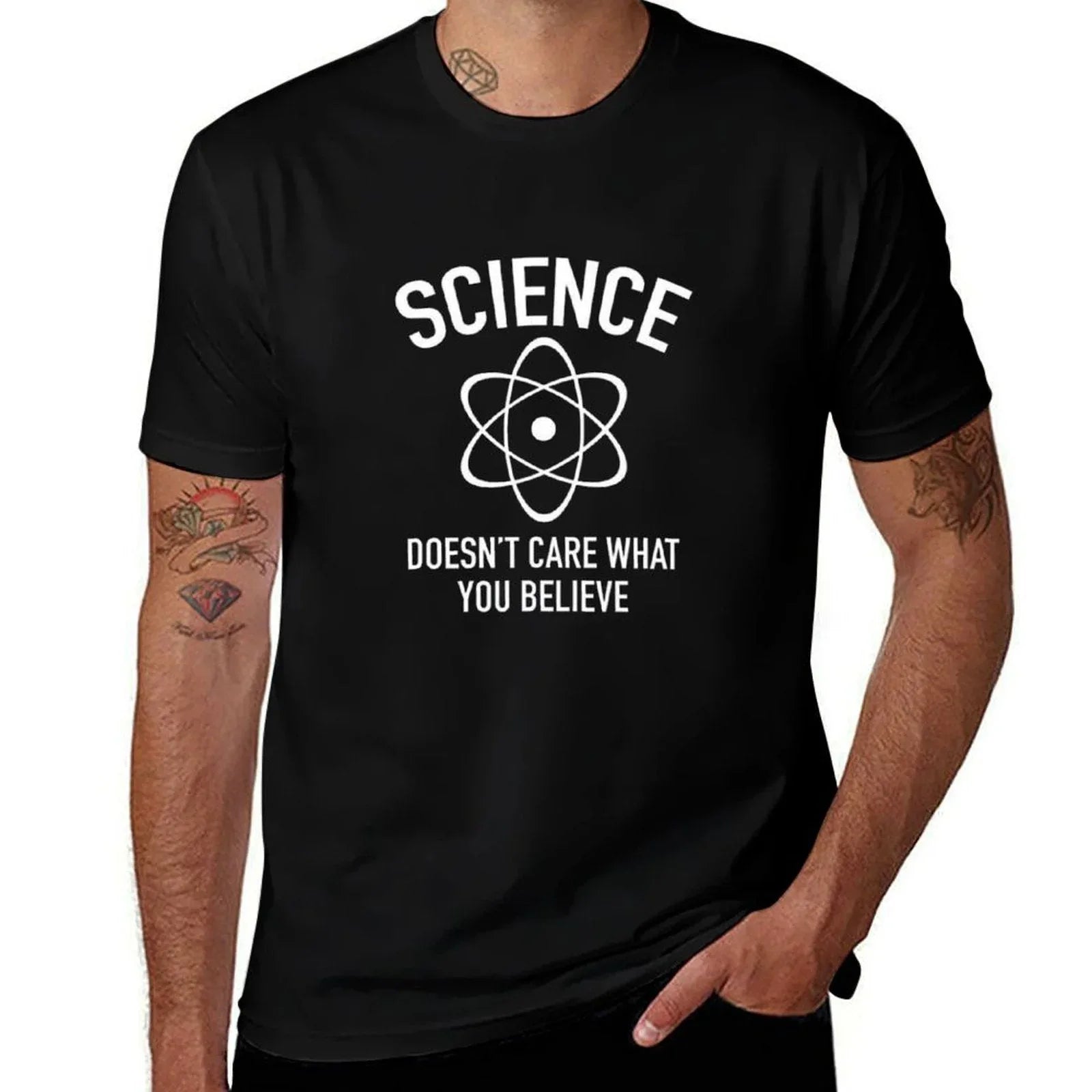 Science Doesn't Care What You Believe In  Wrinkle-resistant T-Shirt