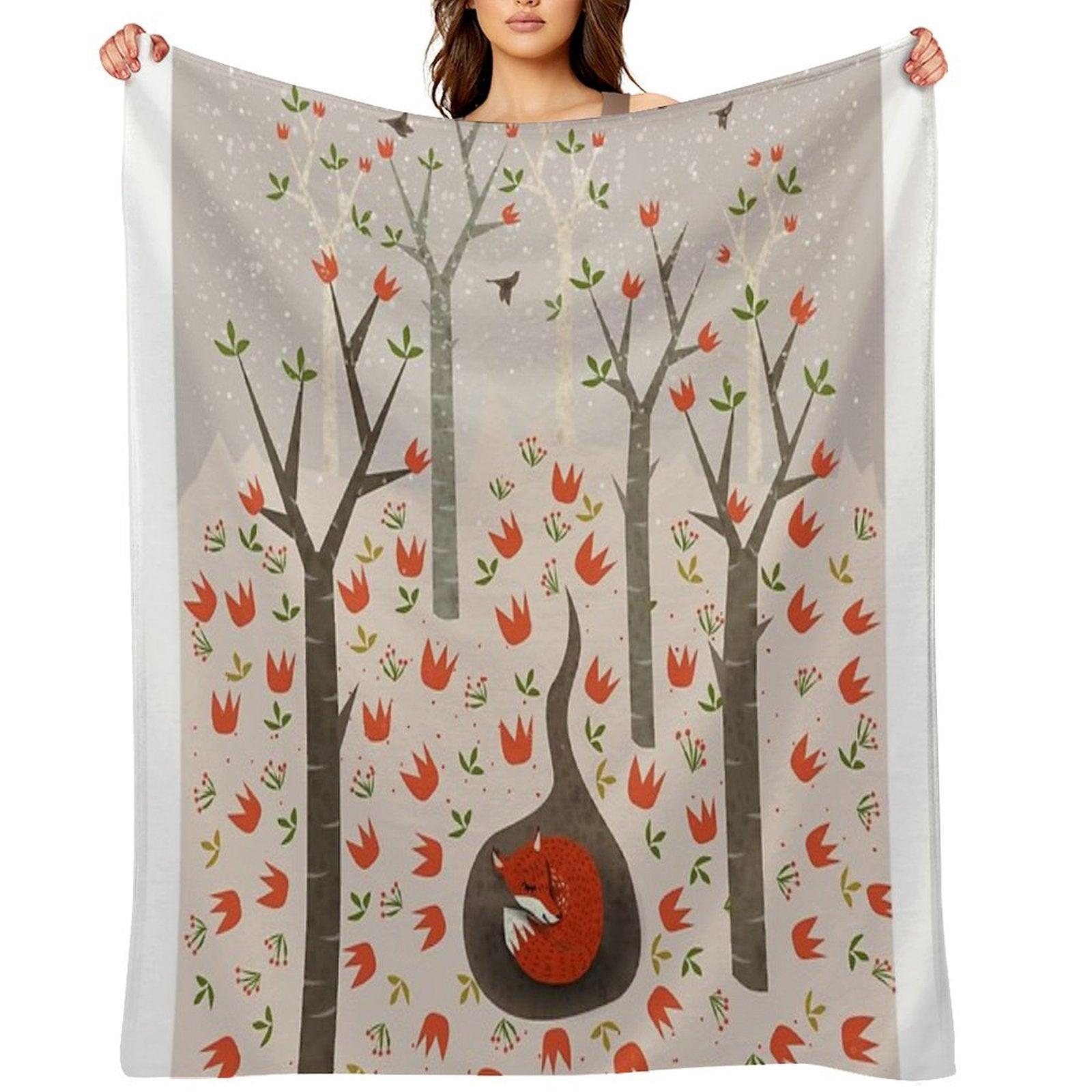 Sleeping Fox Throw Blanket