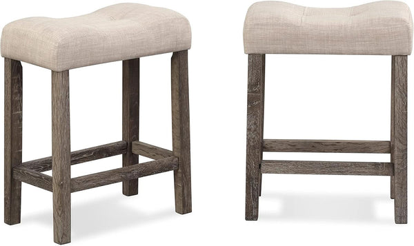 Taupe Upholstered Counter Height Elegant Dining Set