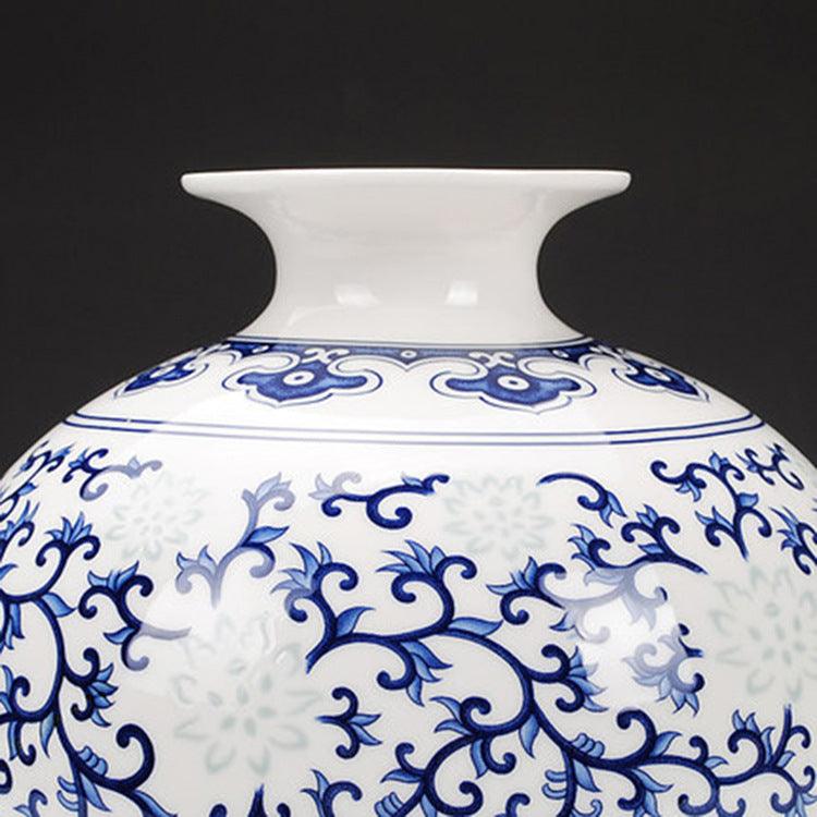 Chinese Porcelain Vase with Blue and White Flowers or Branches