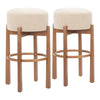 Nade Barstool (Set of 2) Beige & Walnut