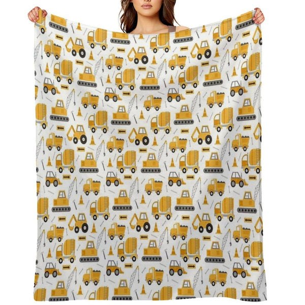 Construction Trucks Throw Blanket