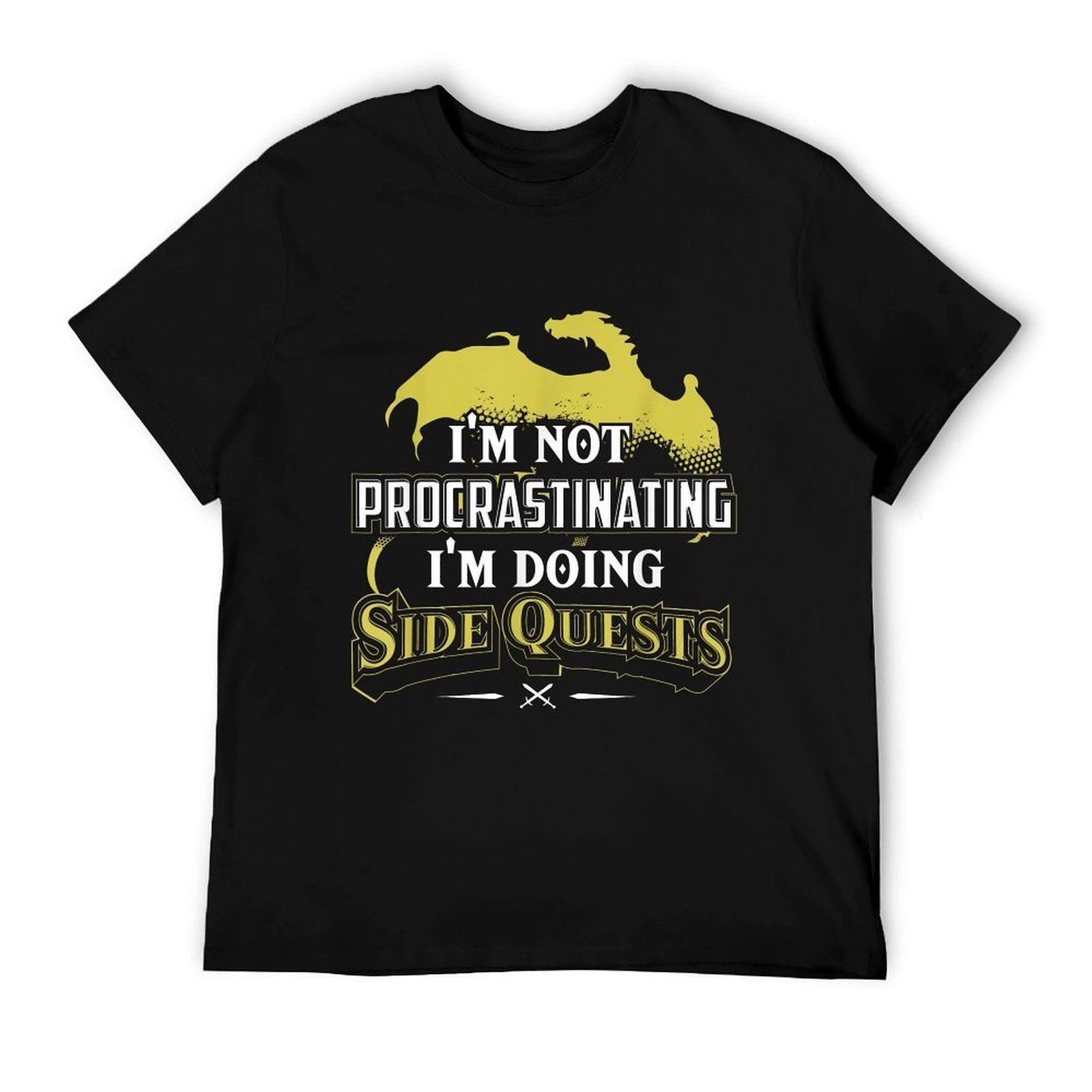 RPG Gamer I'm Doing Side Quests - Casual Crew Neck,, Adult Polyester (Black) T-Shirt