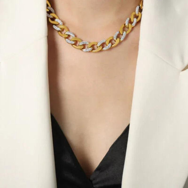 Gold & Diamond Chunky Chain Necklace - Gifts for You 'n Me