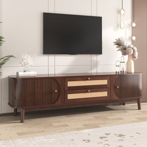 Modern Farmhouse Rattan TV Stand BLAKHOM