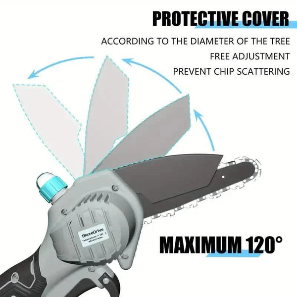 21V 4-6 Inch Cordless Chainsaw Kit with Built-in Lubrication, Battery and Charger