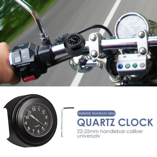22-25mm Multi-functional Motorcycle Handlebar Mount Clock Universal Waterproof Motorcycle Handlebar Watch  Durable Practical Classic Waterproof Luminous Quartz Watch