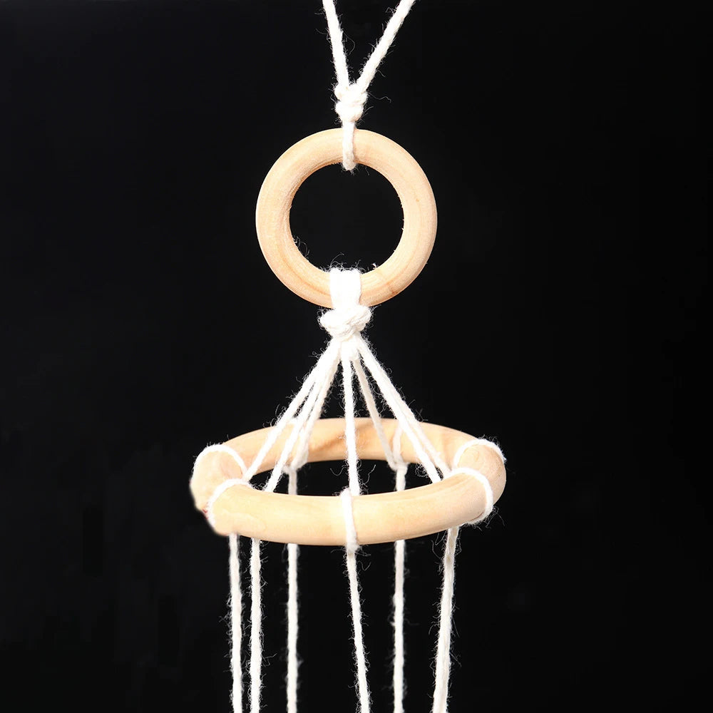 Natural crystal raw stone wind chime paper box set handmade DIY weaving home decoration car interior pendant