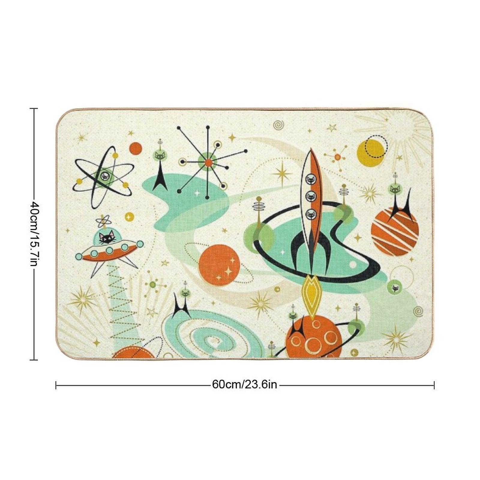 Atomic Cats in Space ©studioxtine Bath Mat